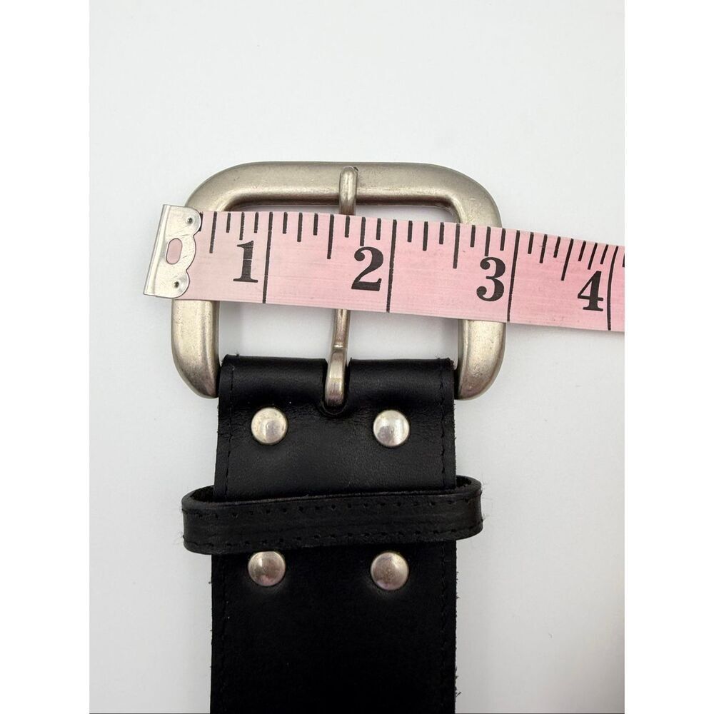 Vintage USA Made Black Leather Southwestern Concho Belt Boho Western Size Small - Picture 9 of 12